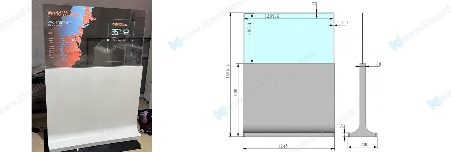 De pie de 55 pulgadas