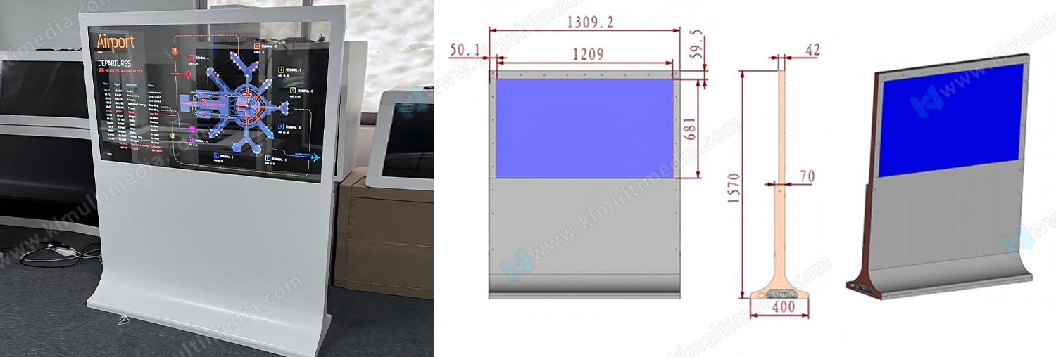 De pie de 55 pulgadas