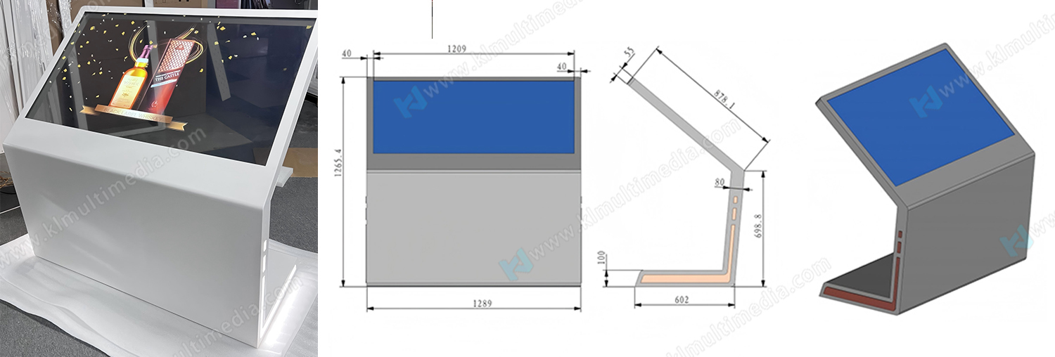 Inclinado de 55 pulgadas