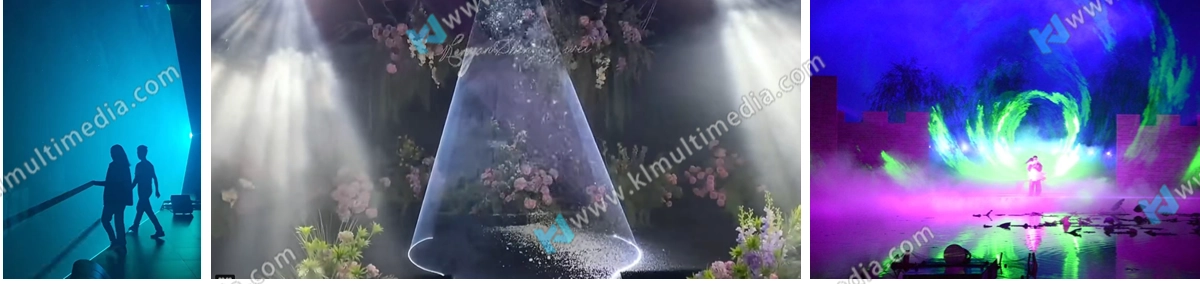 Proyecci&oacute;n de holograma de niebla al aire libre