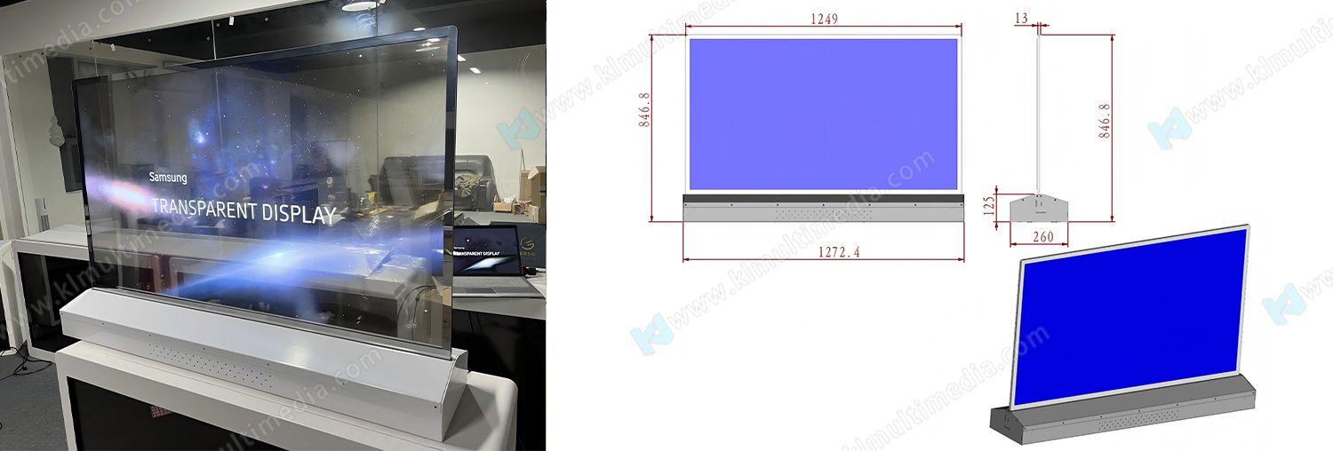Escritorio de 55 pulgadas transparente