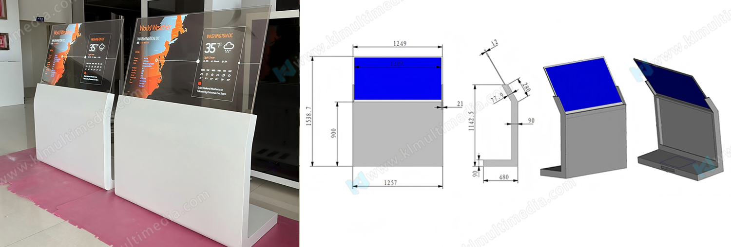 Inclinado de 55 pulgadas