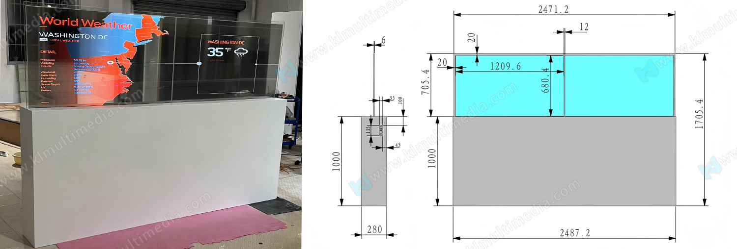 55 pulgadas verticales